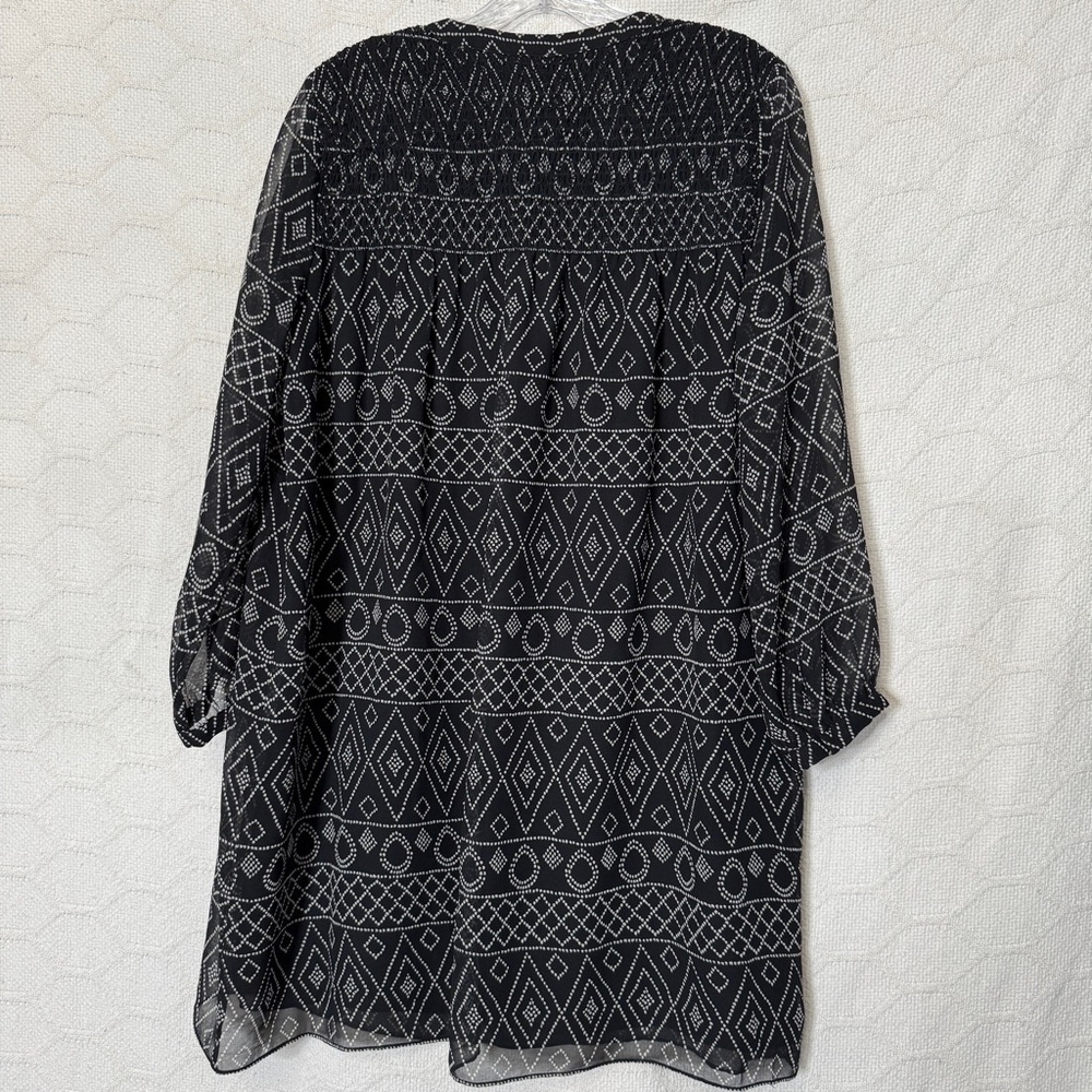 Madewell Geometric Shift Dress Black White Print Size Medium - Picture 2 of 6